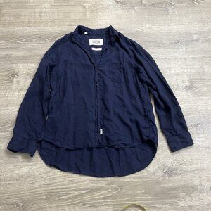 Grayson The Hero Button Up Shirt Women's Blue Coastal Casual Resort 01 XS